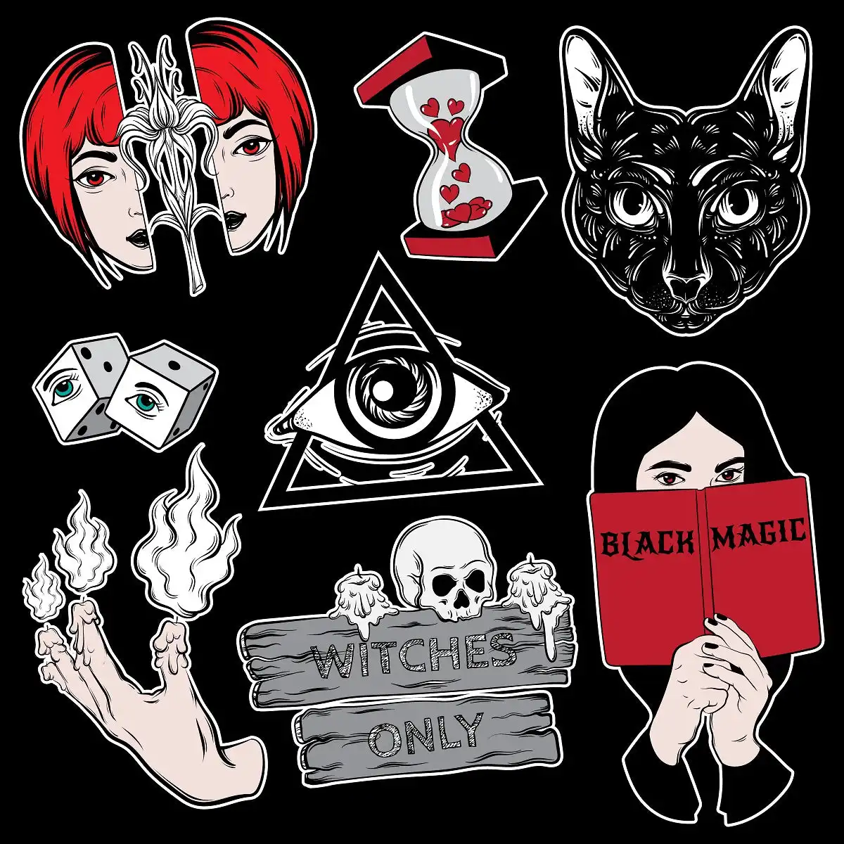 Witchcraft Stickers Set
