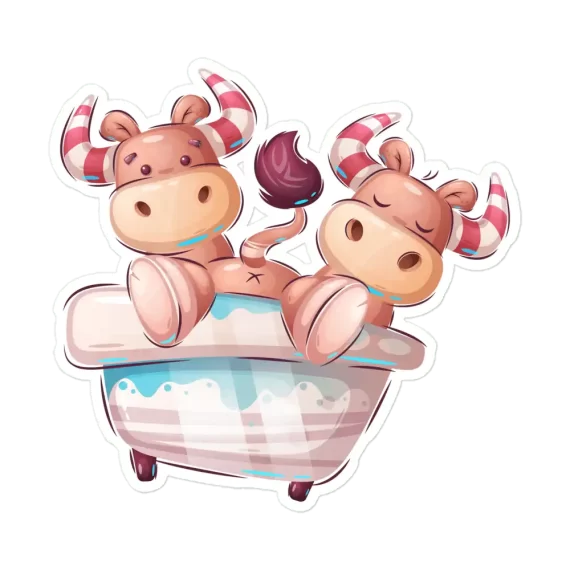 Bulls in Bath Sticker