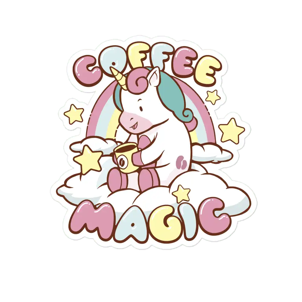 Coffee Magic Unicorn Sticker