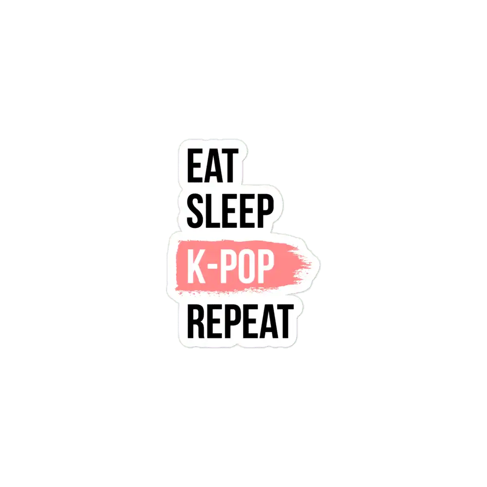 Eat Sleep K-Pop Repeat Sticker