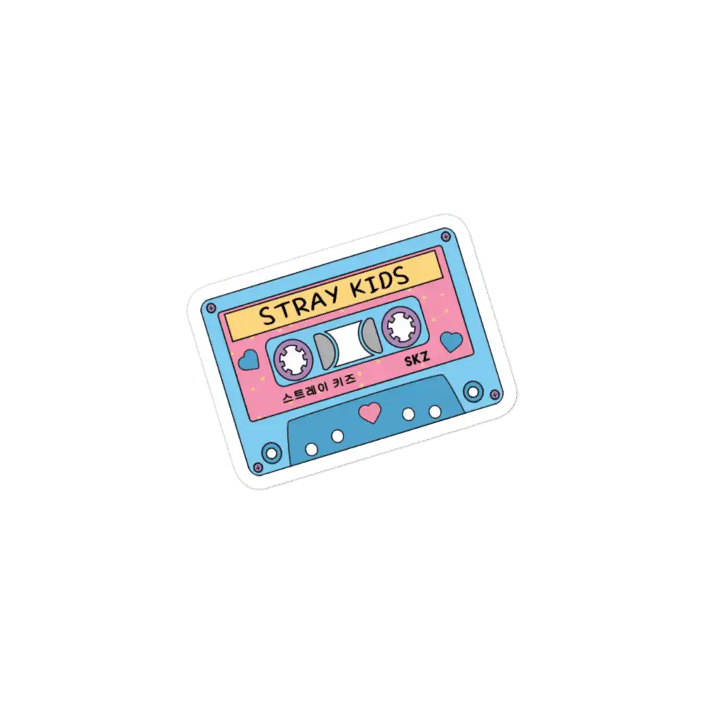 STRAY KIDS Cute Retro Pastel Cassette Tape Blue Pink Sticker