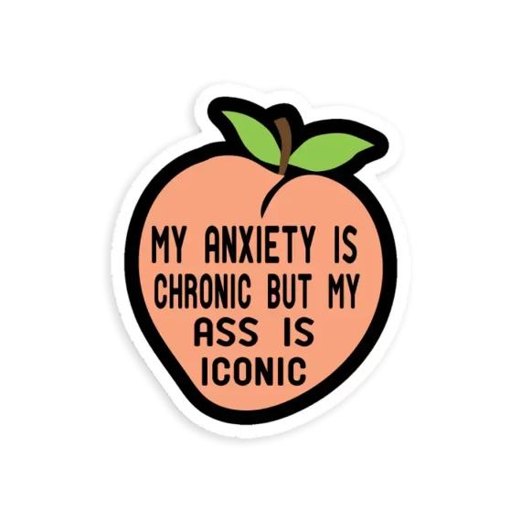 Anxiety Peach Sticker