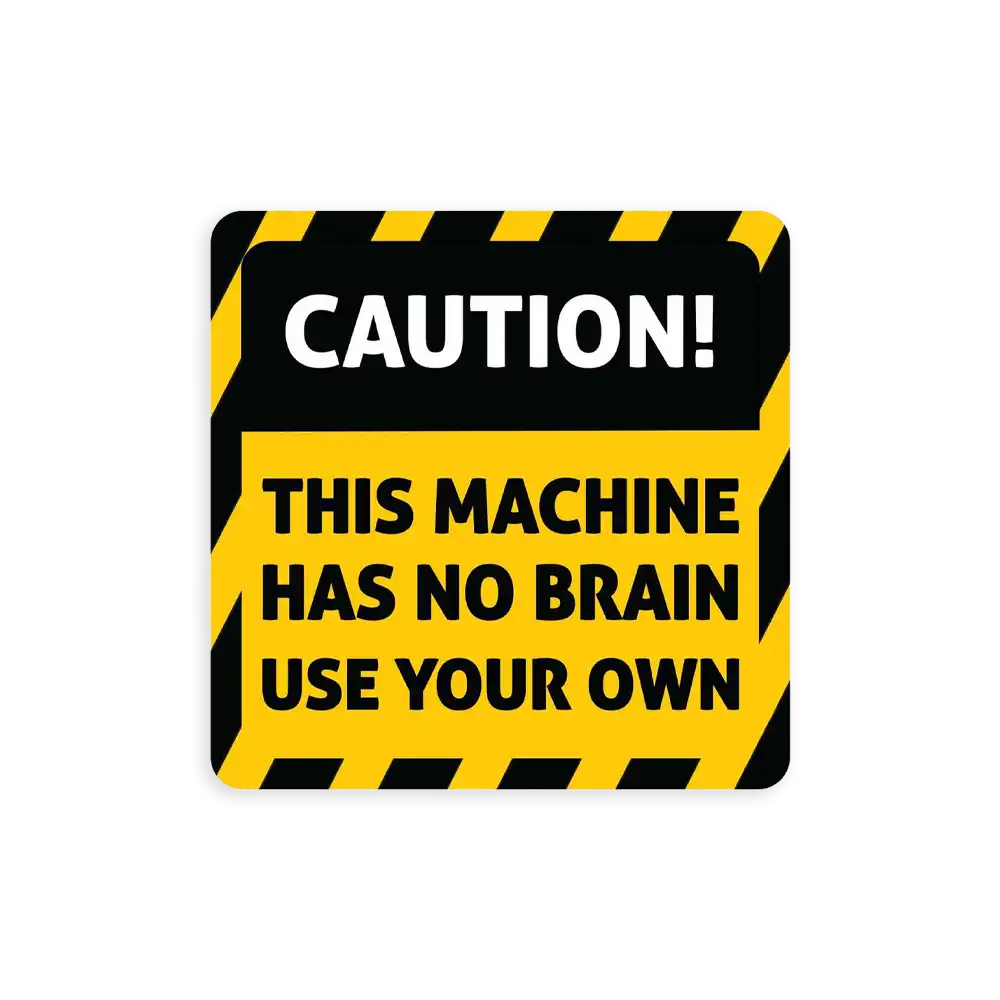 Brain Warning Sign Sticker