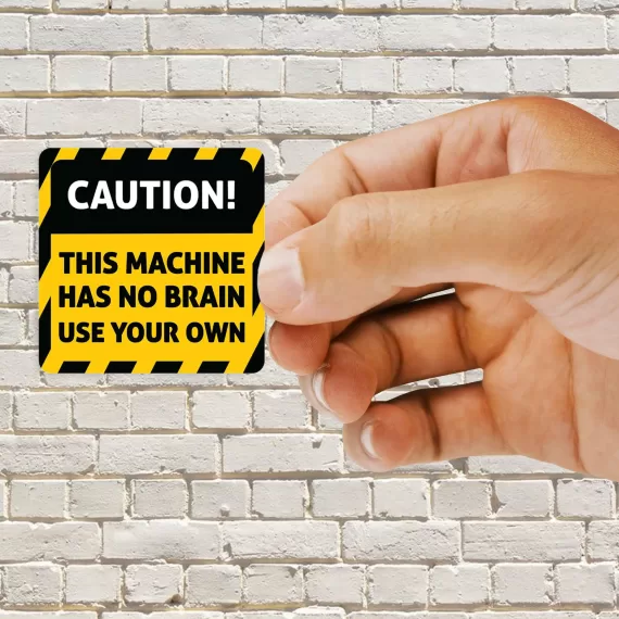 Brain Warning Sign Sticker