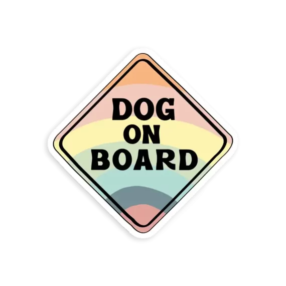 Dog on Board (Rainbow) Car Sticker