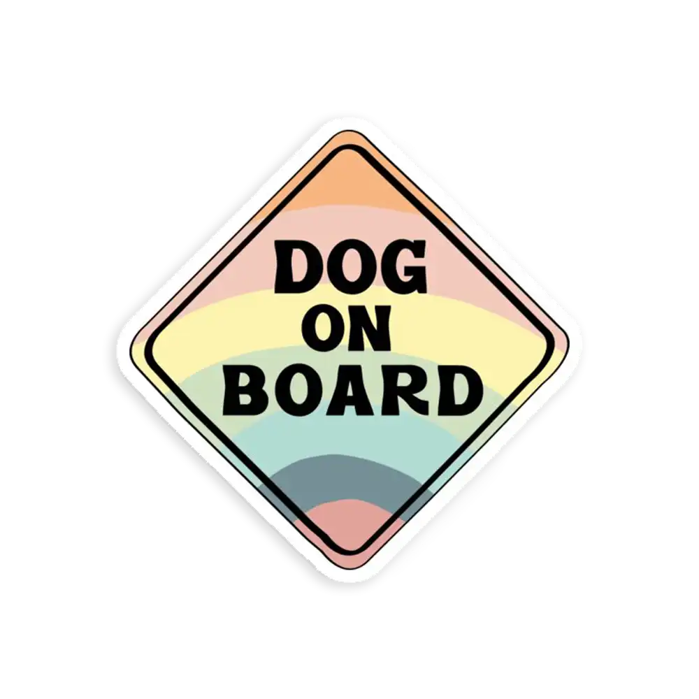 Dog on Board (Rainbow) Car Sticker