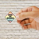 Dog on Board (Rainbow) Sticker