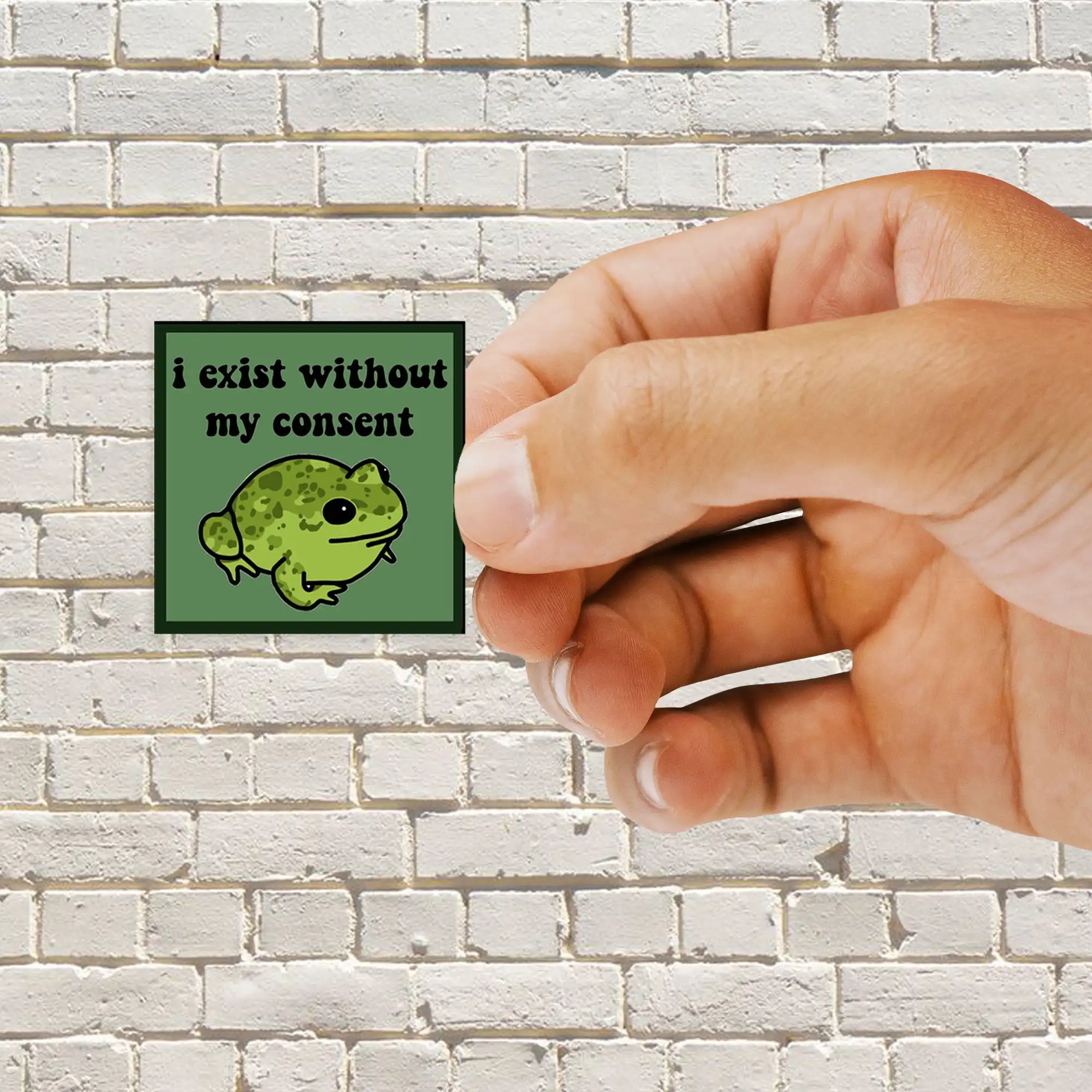 I Exist Without My Consent Frog Sticker