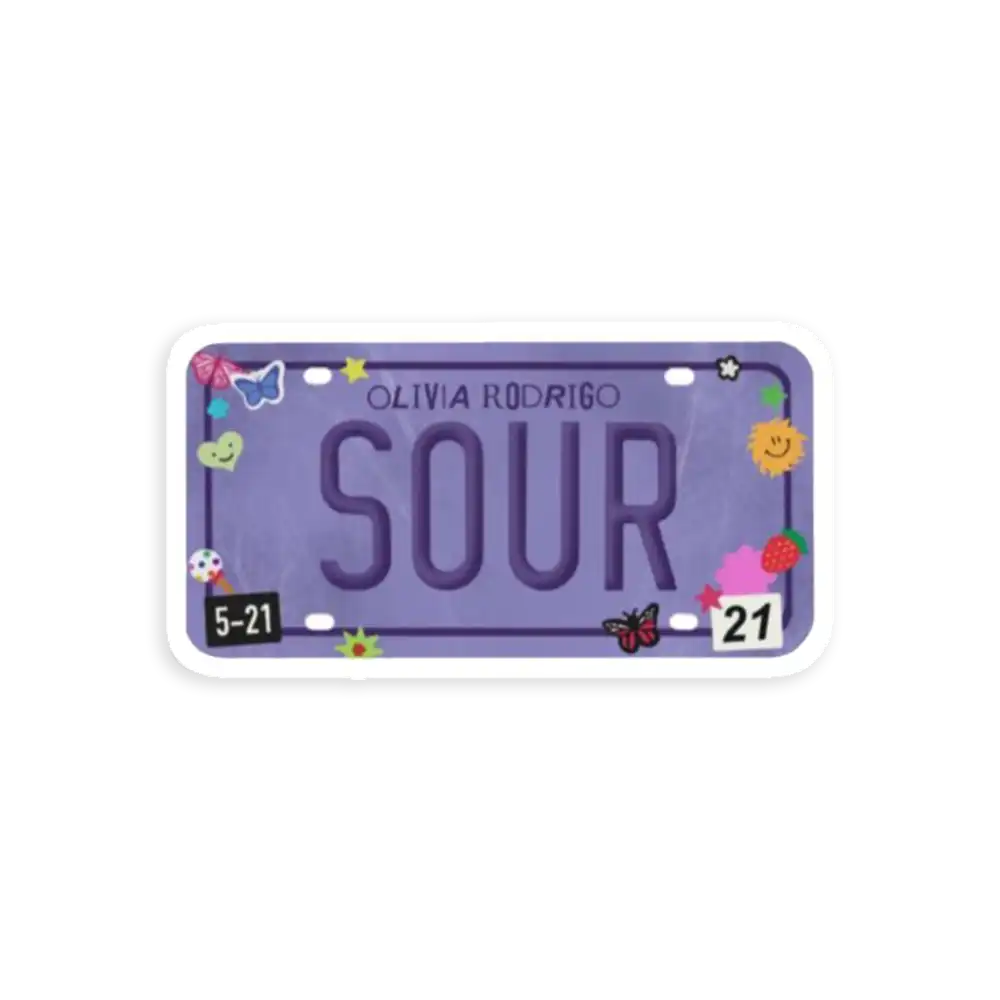 OLIVIA RODRIGO SOUR LICENSE PLATE Sticker