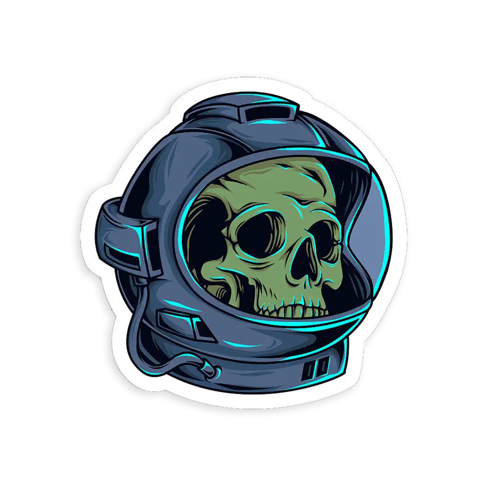 Skull in an astronaut helmet Sticker