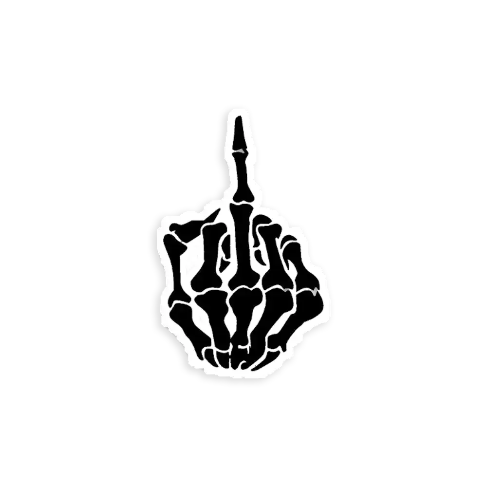 Skull middle finger Sticker