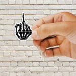 Skull middle finger Sticker