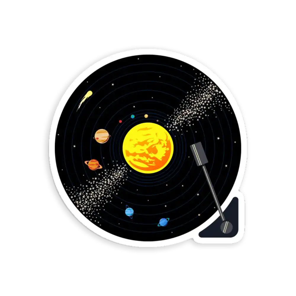 Solar System Vinyl Record Sticker