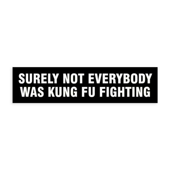 Surely not everybody was kung fu fighting  Sticker