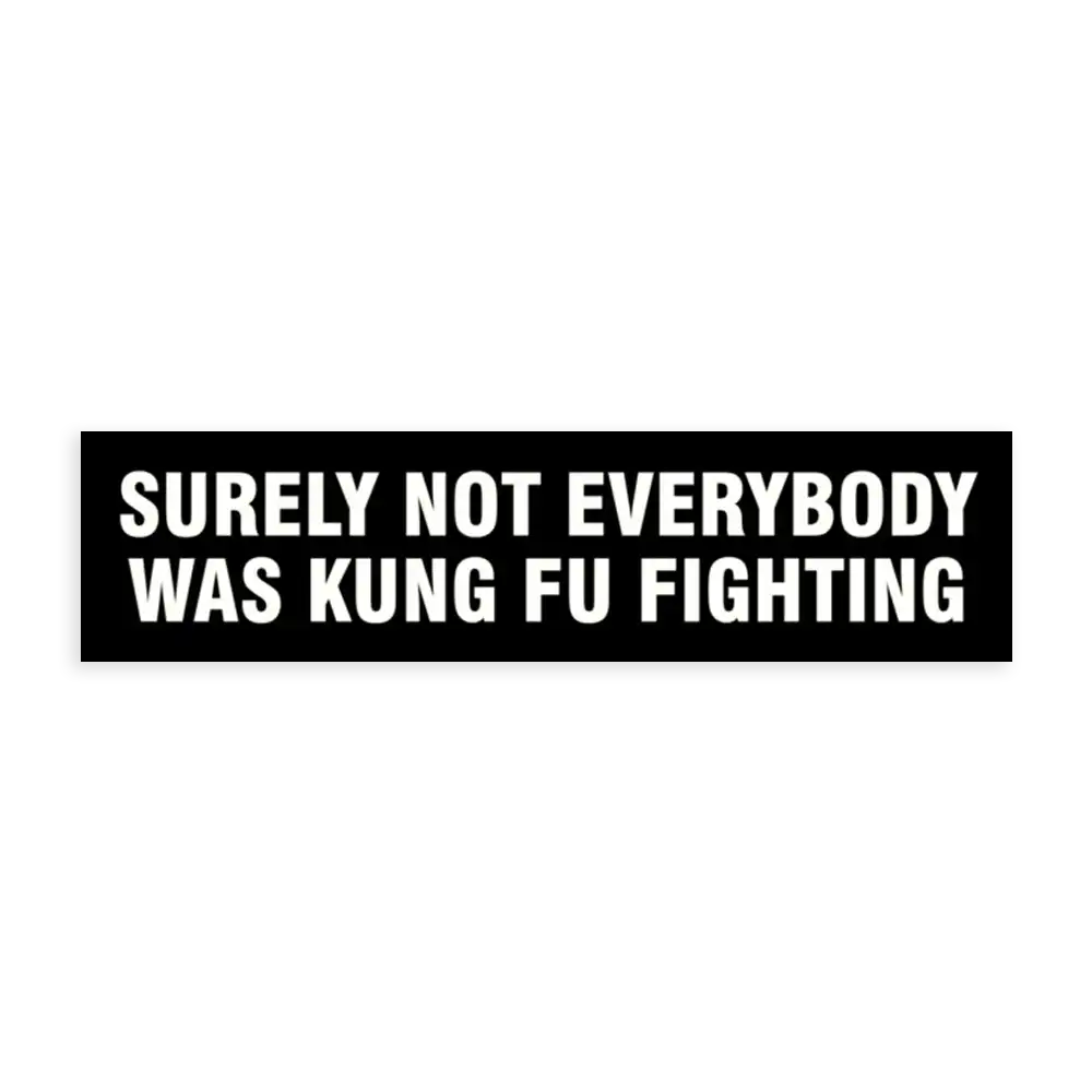 Surely not everybody was kung fu fighting  Sticker