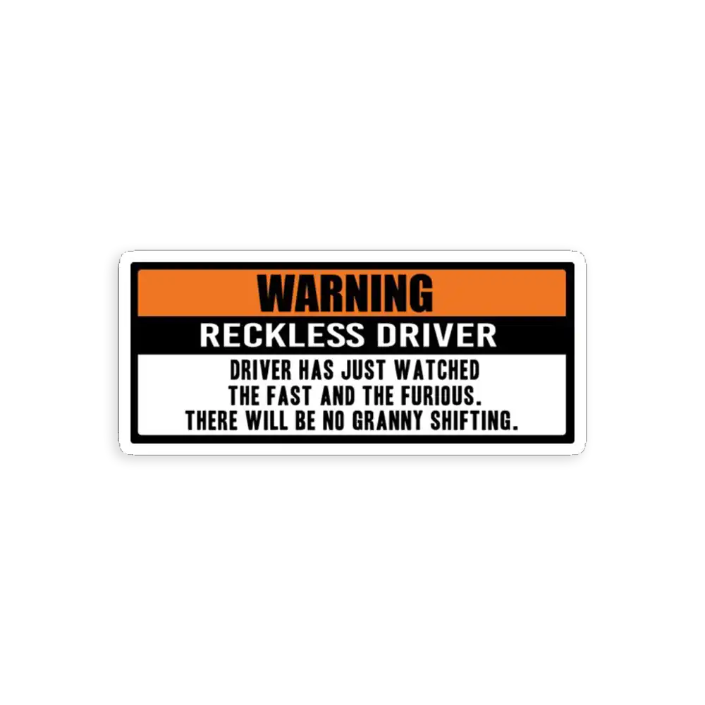 Warning Fast and Furious Car Sticker