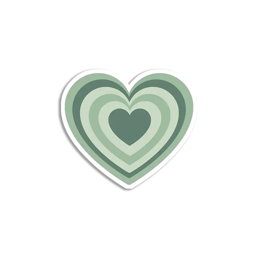 Sage Green Heart Sticker