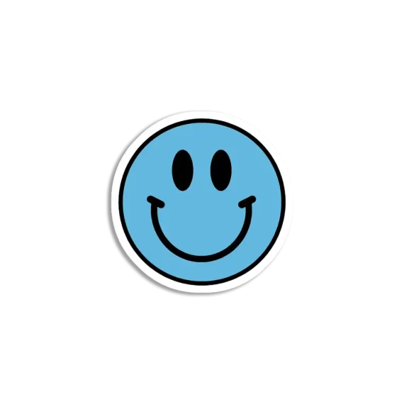 Blue smiley face Sticker