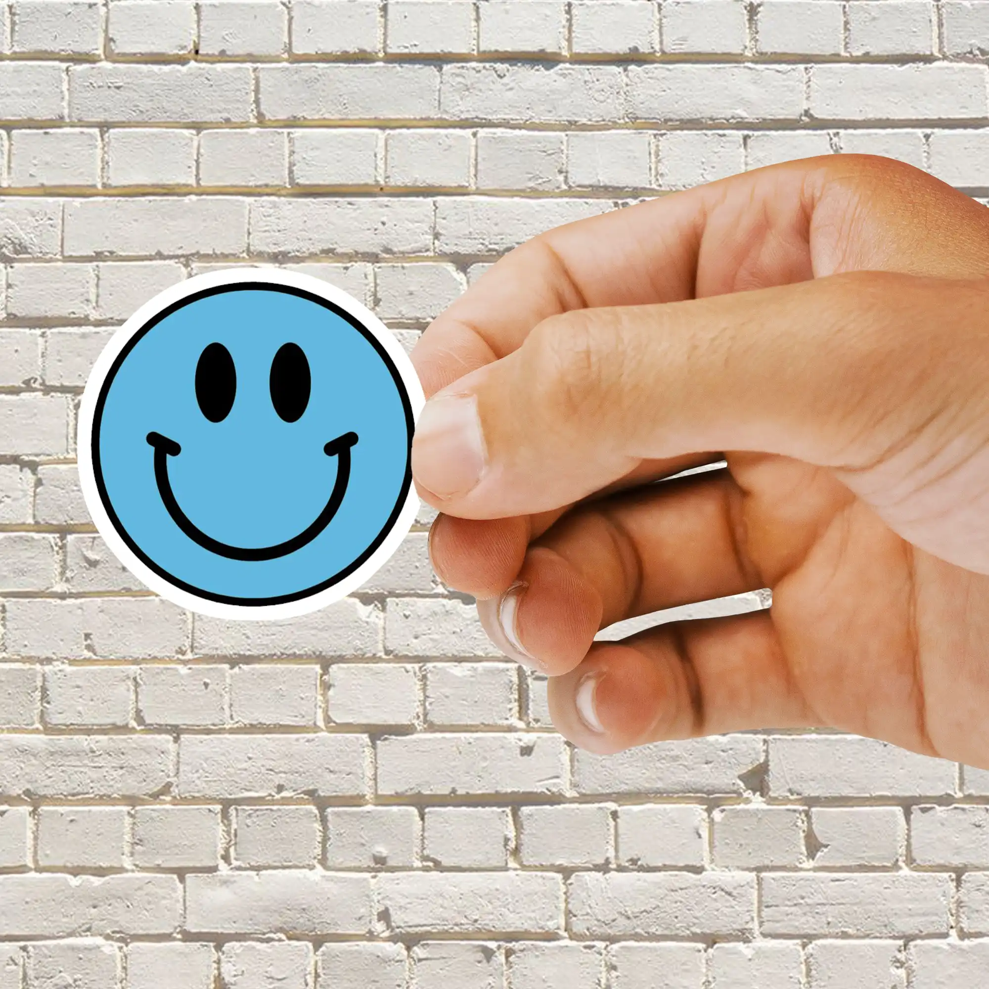 Blue smiley face Sticker