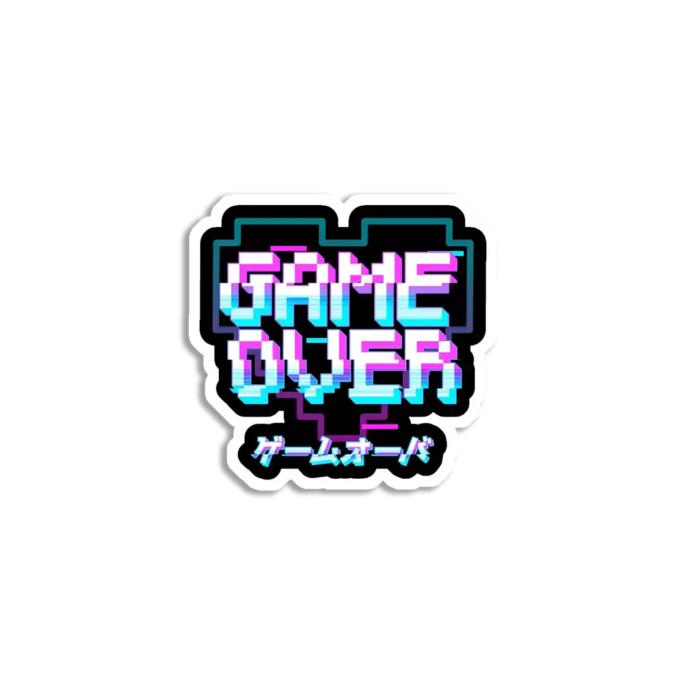 Aesthetic Game Over Sticker