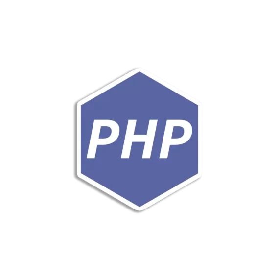 PHP White Hexagon Sticker