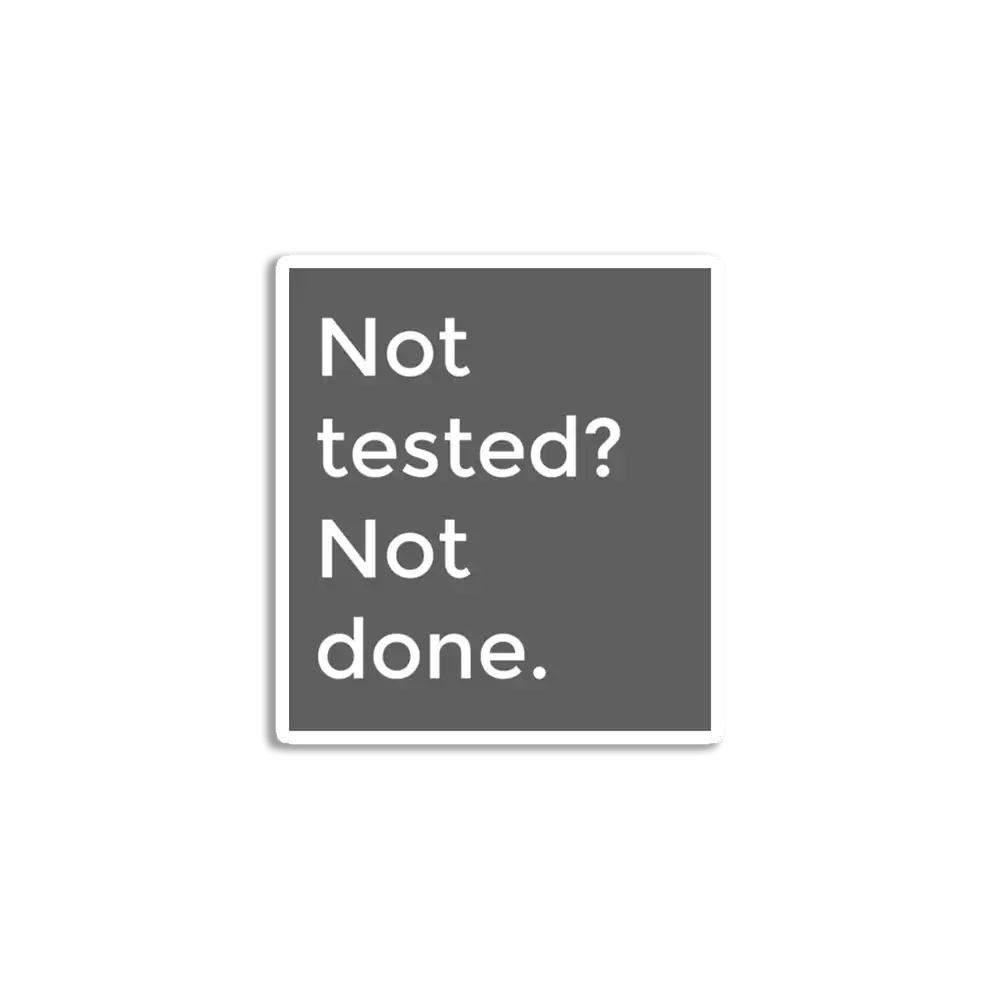 Not tested Not done Sticker