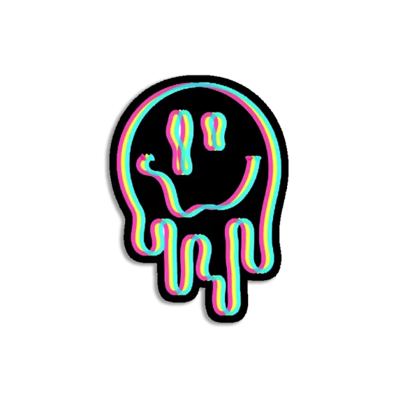 Neon Acid Smile Trippy Sticker