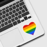 Heart Shaped Pride Flag Sticker