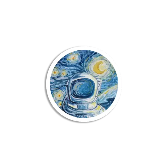 Van Gogh space astronaut painting Sticker