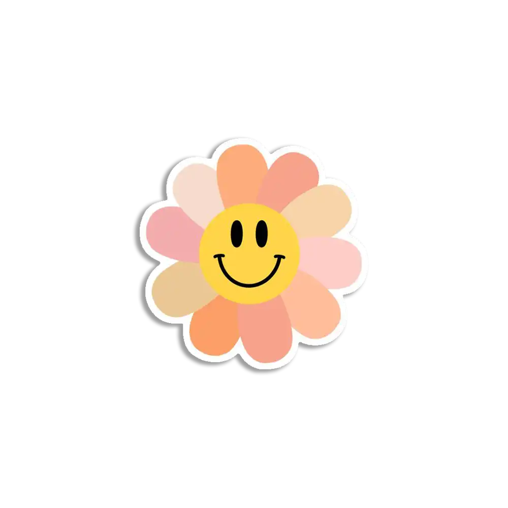 Boho Smiley Flower Sticker