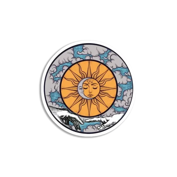 Sun and moon Sticker