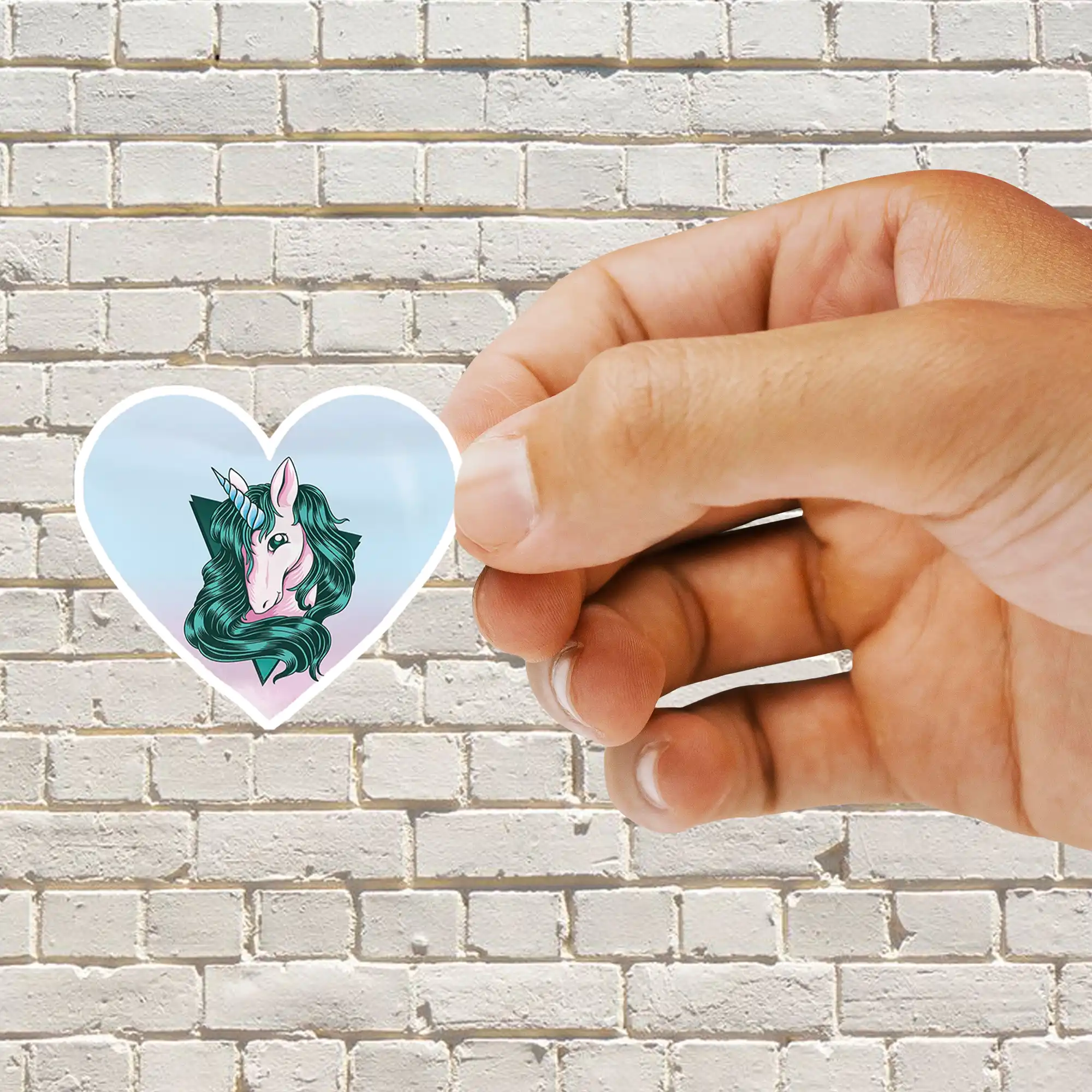 Vintage Unicorn Heart Sticker