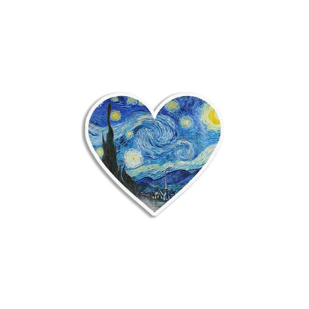 Vintage Heart Starry Night Sticker