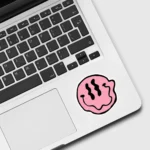 Pink Smiley Trippy Sticker