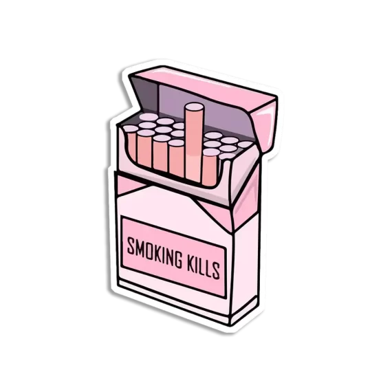Pink Box Smoking Kills Sticker