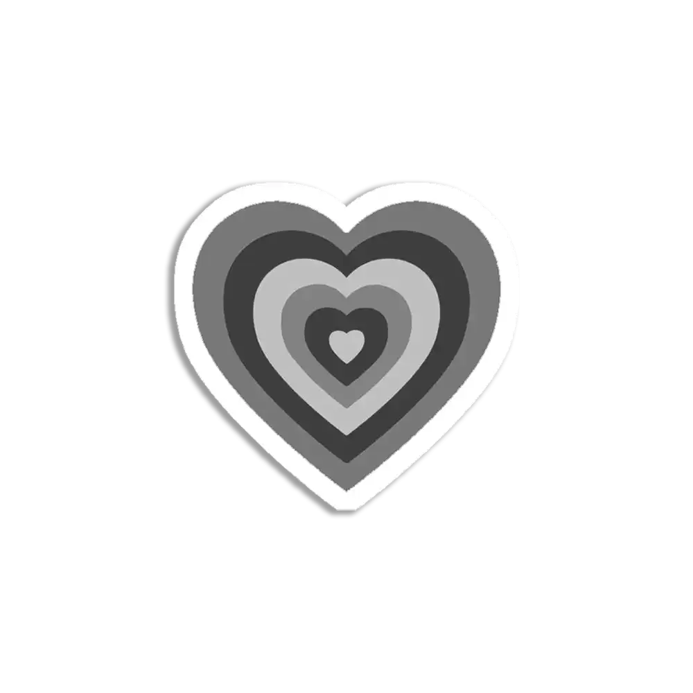 Black Abstract Heart Sticker