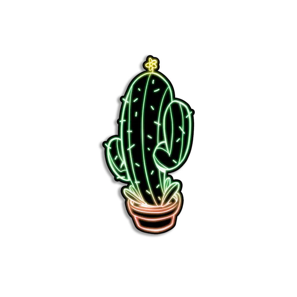 Neon Cactus Sticker