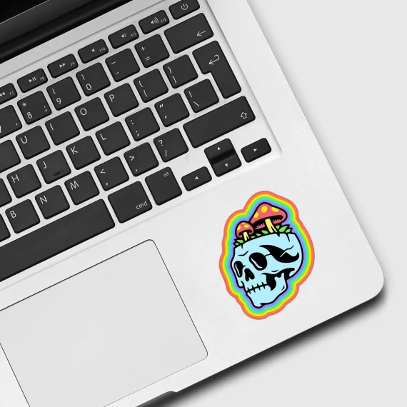 Trippy Rainbow Skull Sticker