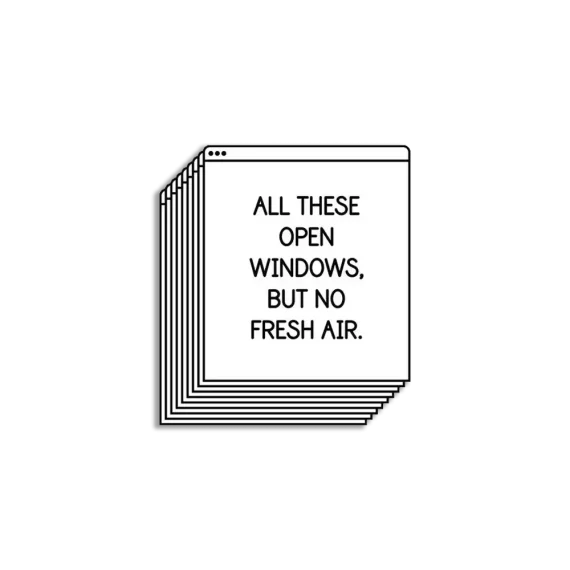 All these open windows, but no fresh air Sticker