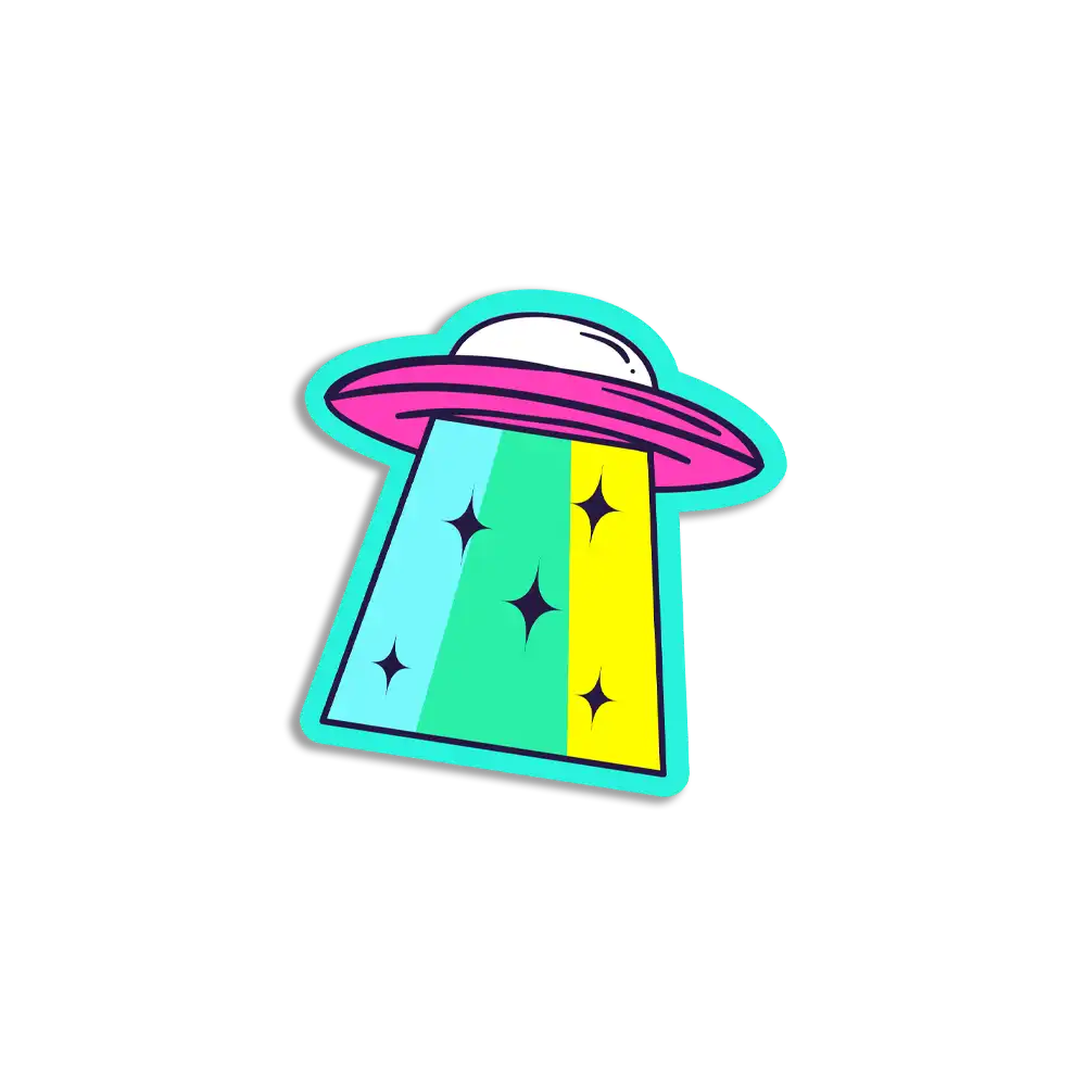 Trippy UFO Sticker
