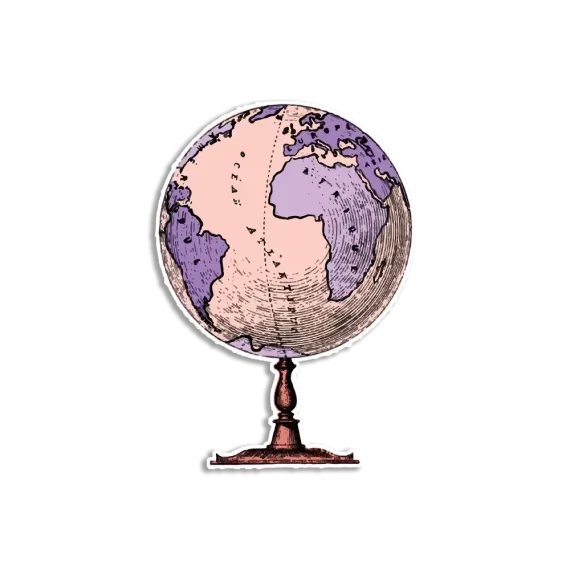 Vintage Aesthetic Globe Sticker