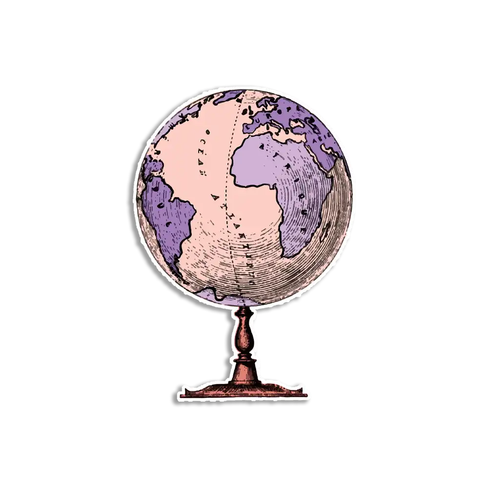 Vintage Aesthetic Globe Sticker