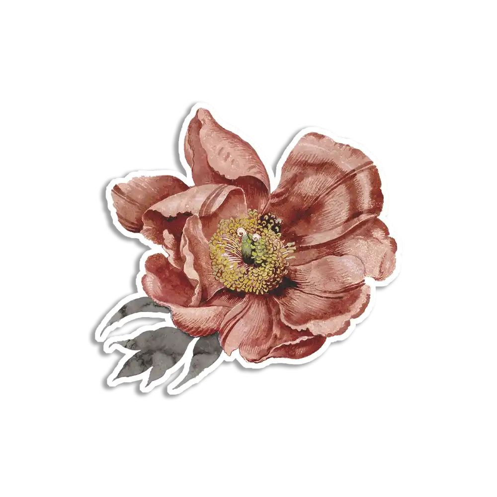 Vintage Pink Flower Sticker