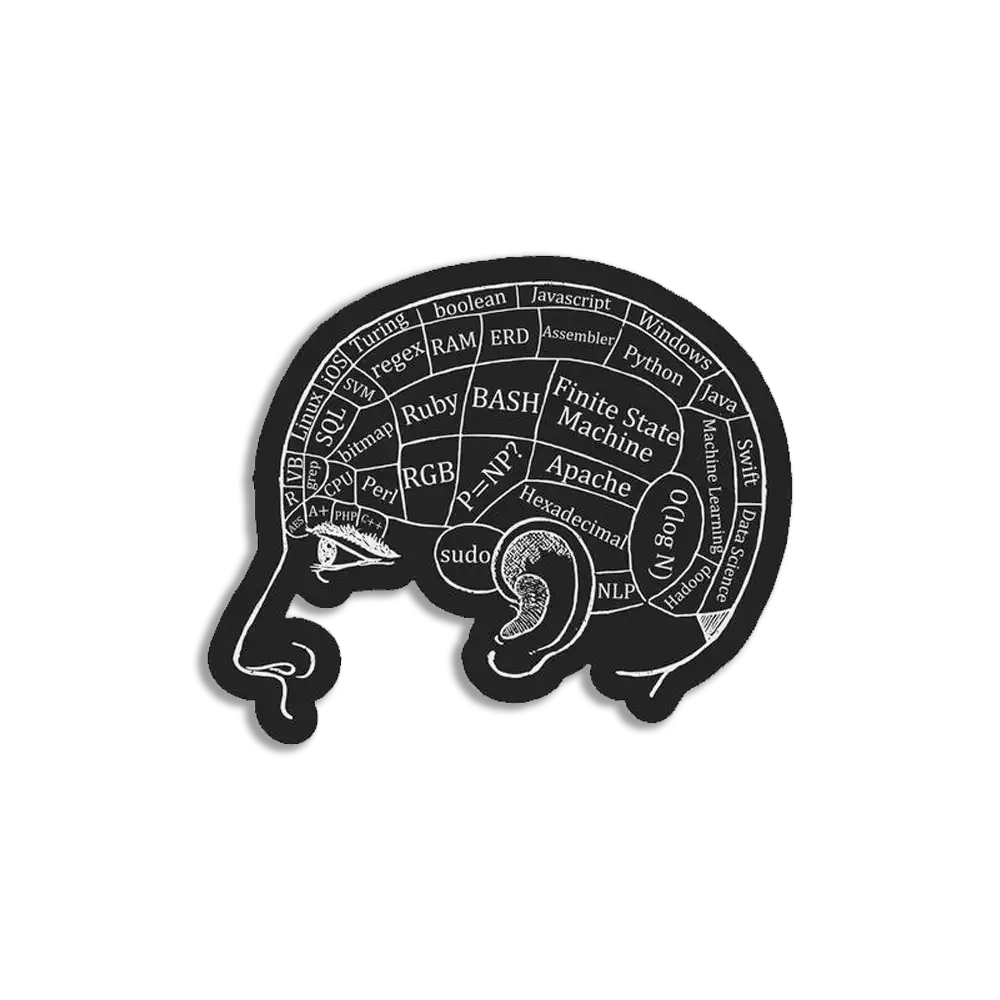 Coder Brain Sticker