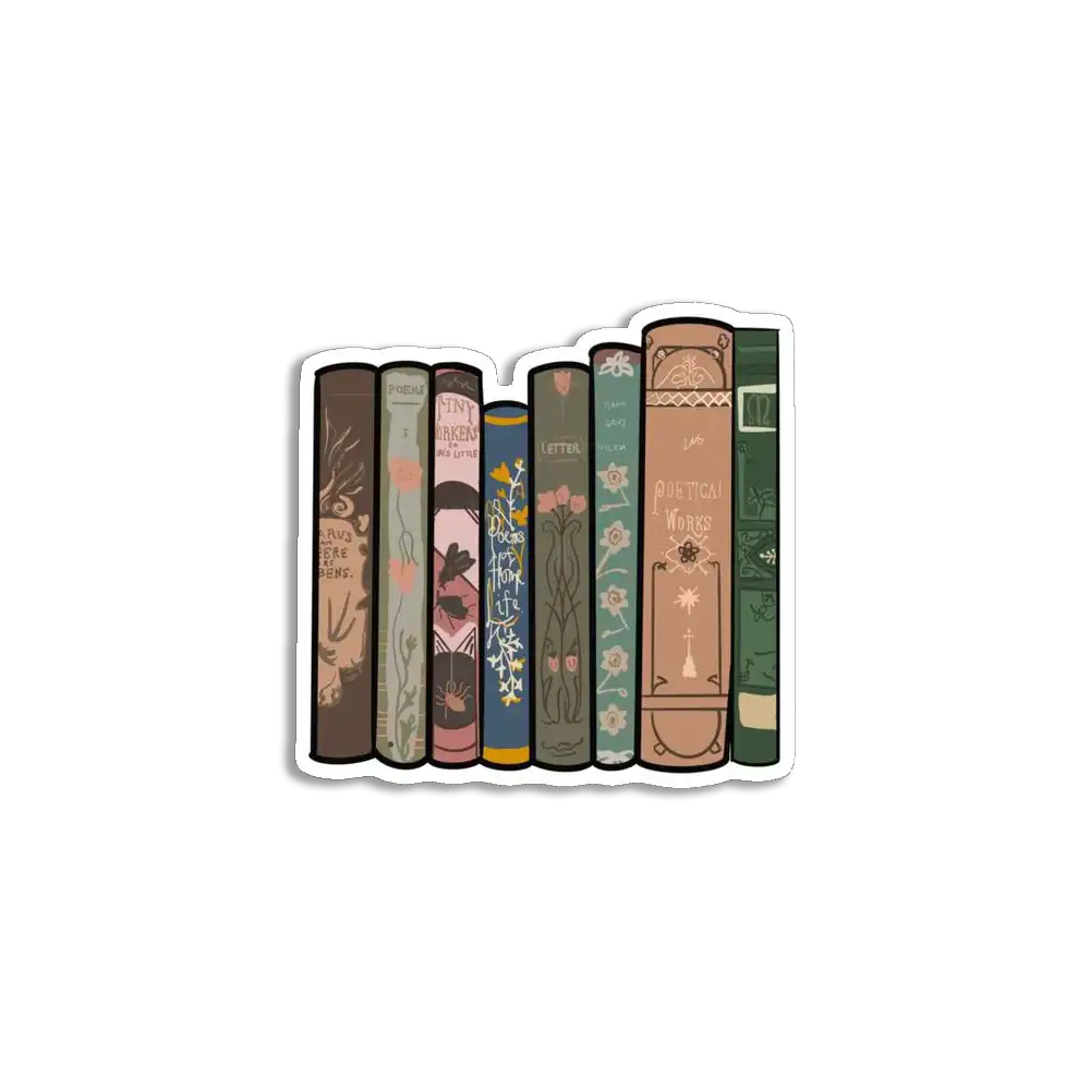 Retro Books Sticker