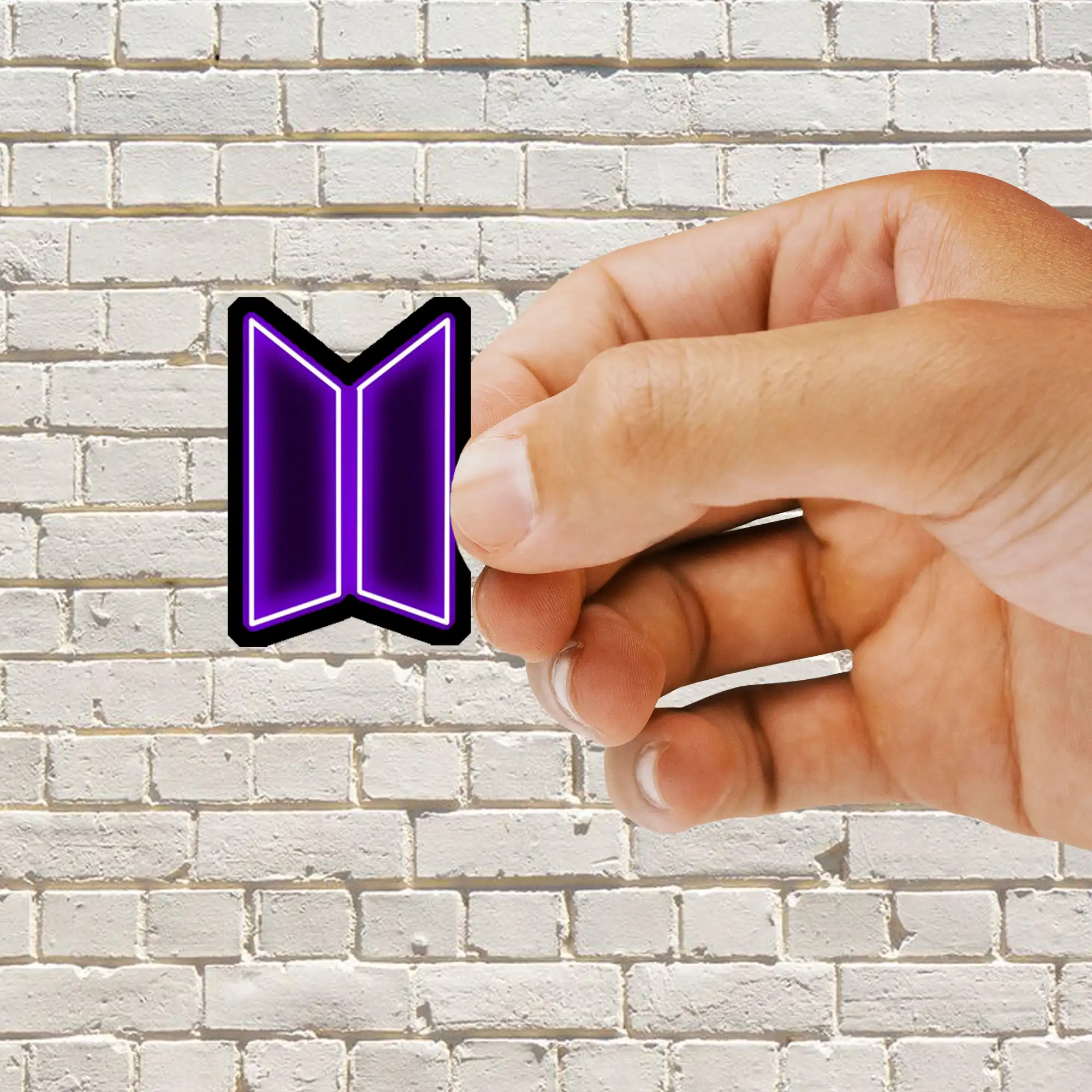 Neon BTS Logo Sticker