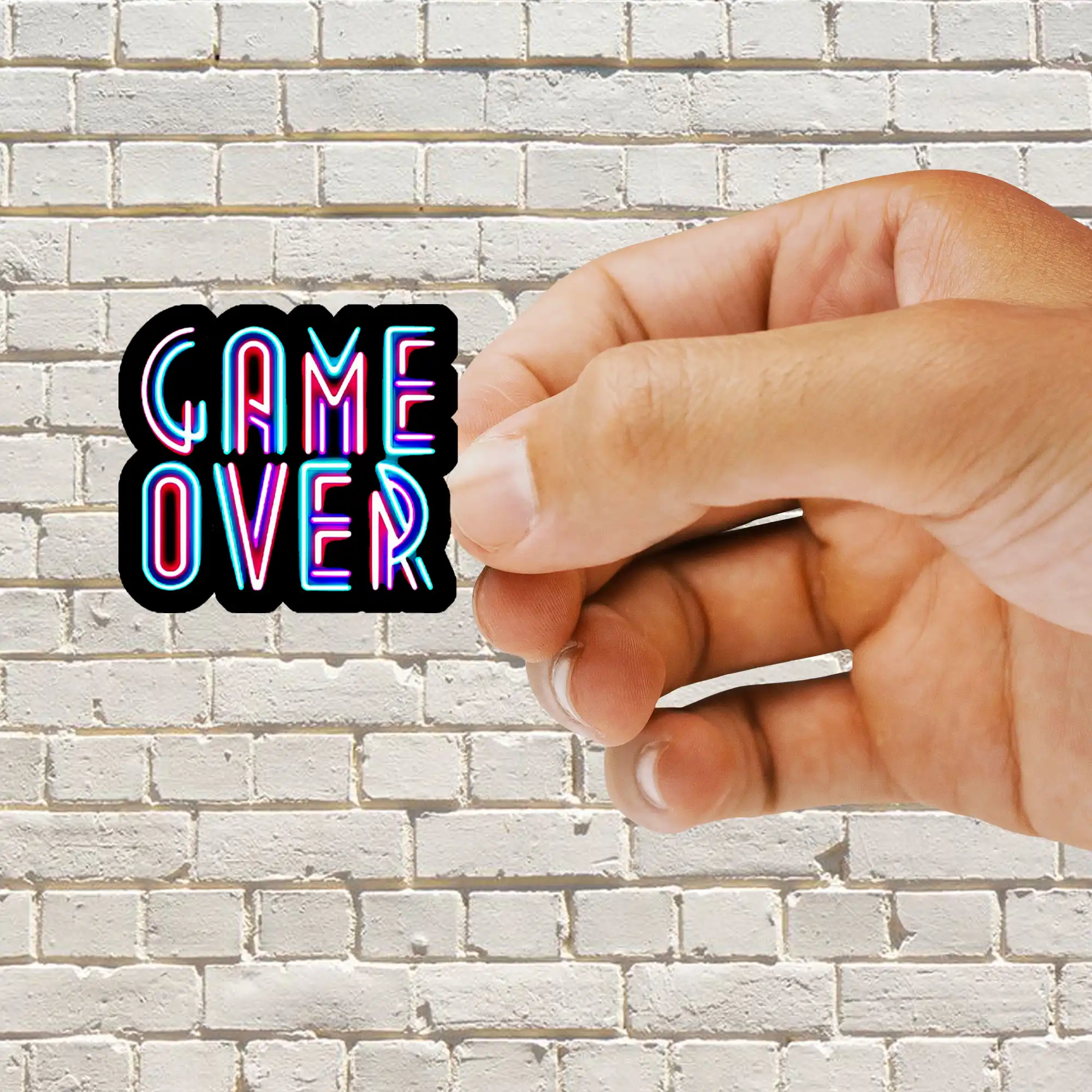 Neon Game Over Sign Sticker