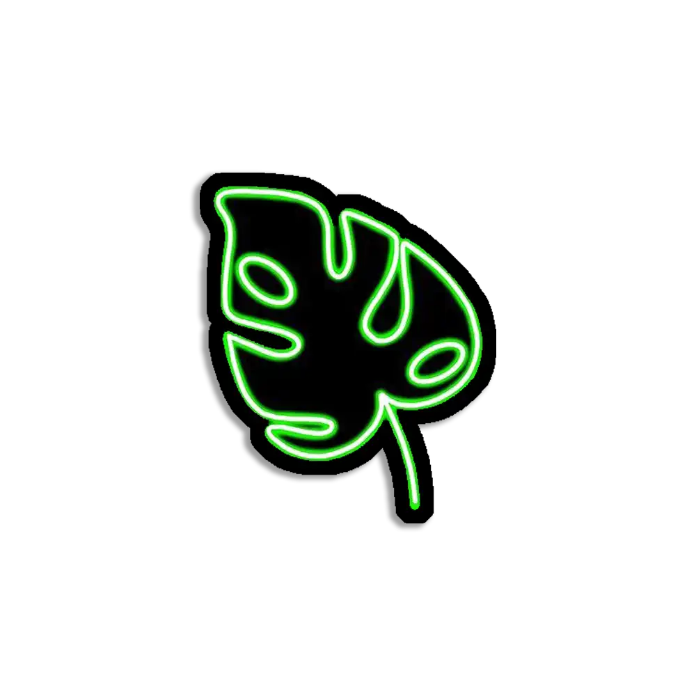 Neon Leaf Sticker