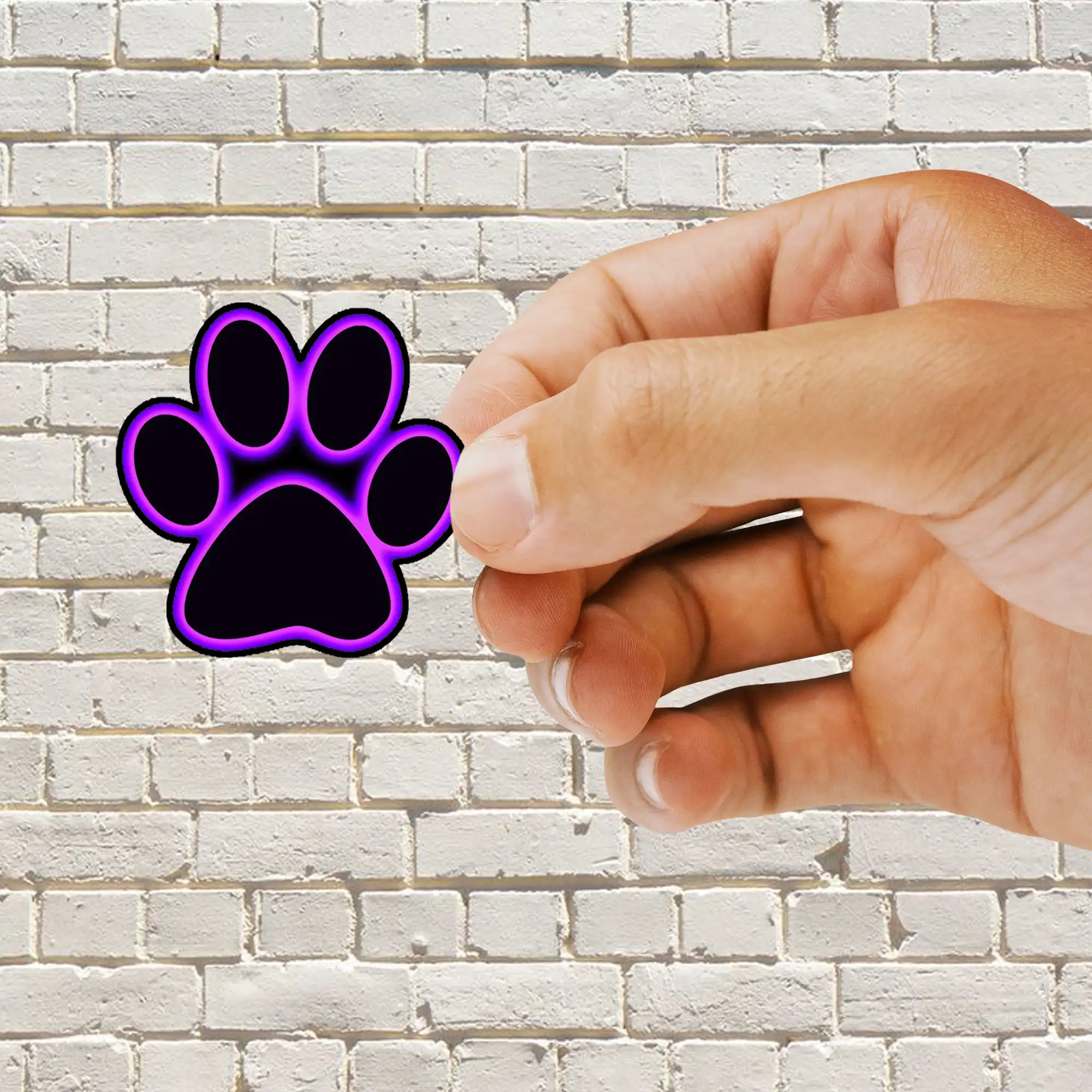 Neon Paw Sign Sticker