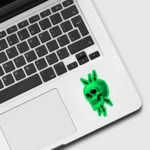 Thunder Green Skull Sticker